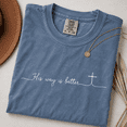 thumbnail image 2 of Trust God Christian Comfort Colors Shirt, His Way Is Better Minimalist Tee, Dainty Cross Faith Based Gift for Women, Religious, 2 of 6