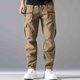 thumbnail image 2 of Pantalones con Cremallera Bolsillos Hombres Sueltos Casual Múltiples Bolsillos con Cordón Pantalones Deportivos de Cintura Elástica, 2 of 9