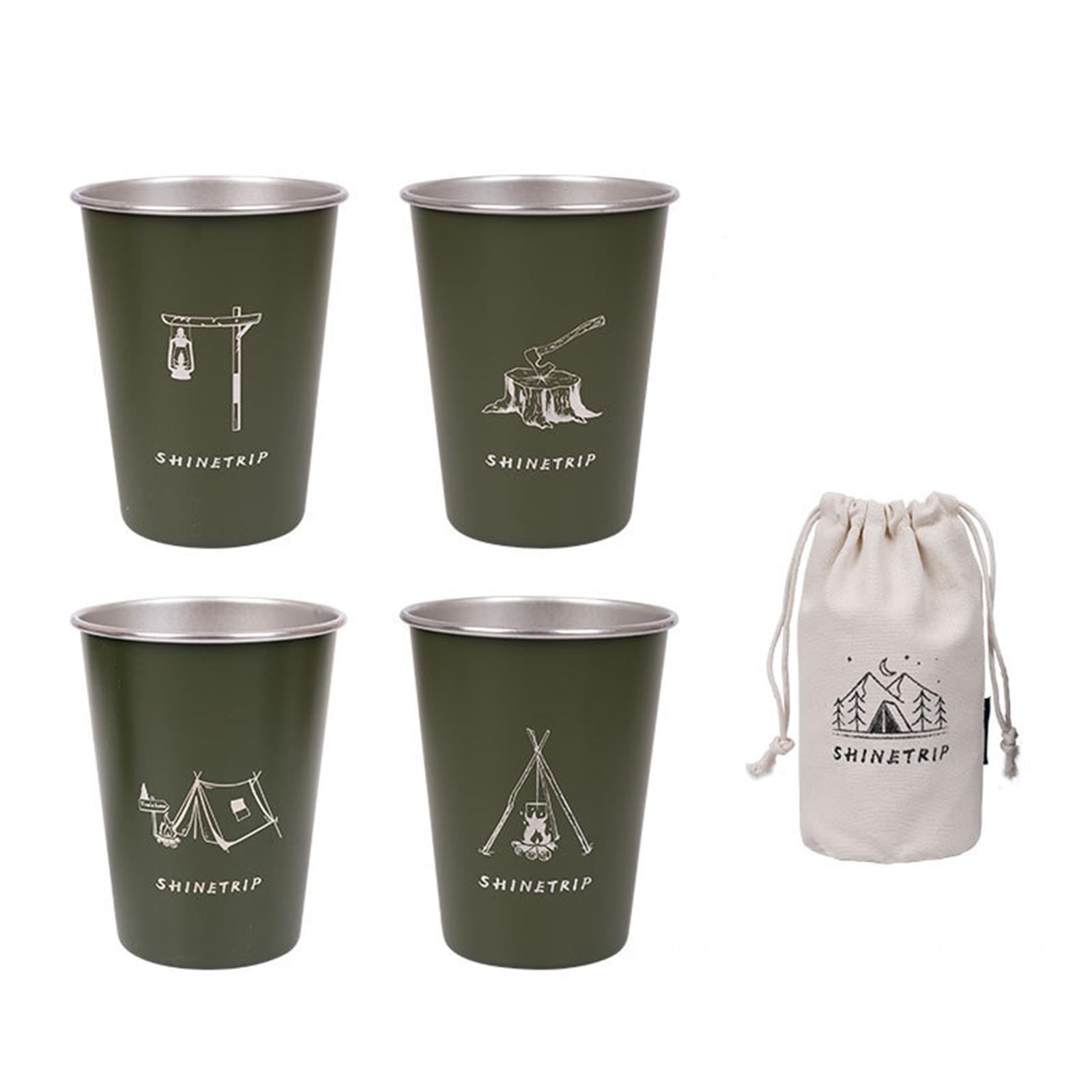 4 x GREEN POLY PLASTIC UNBREAKABLE OUTDOOR CATERING CAMPING CUP OR CADETS MUG 