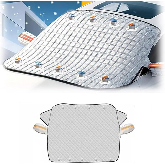 2025 Upgraded Car Windshield Magnetic Snow Cover, 4-Layer Magnetic Windshield Cover for Car, Windshield Frost Protector Cover for Most Cars, SUV, Truck (SUV Fit(63 * 45.7in))
