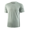 thumbnail image 5 of Ceisia Men's Short Sleeve Performance Crewneck T-Shirt Solid Training Top for Running Breathable Athletic Gym Wear Gifts for Father Green S, 5 of 9