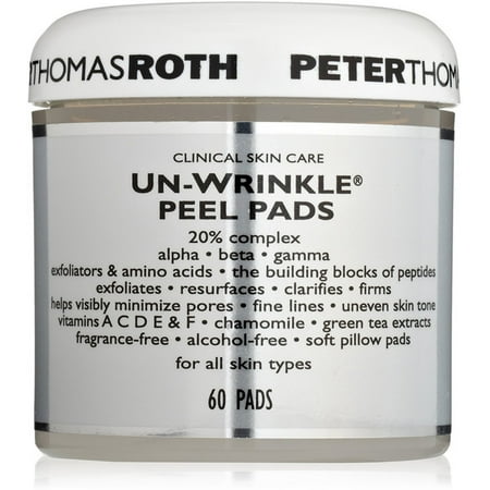 ($45 Value) Peter Thomas Roth Un-Wrinkle Peel Facial Cleansing & Exfoliating Pads, 60 (Best Over The Counter Facial Peel)