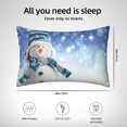 thumbnail image 4 of JUNZAN Christmas Snowman In The Snow Silk Pillowcase for Hair and Skin,Cooling Sleep Both Sides Silk Satin Pillow Covers with Zipper for Women Men, 4 of 6