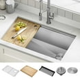thumbnail image 2 of KRAUS Kore 32" Undermount Workstation 16 Gauge Single Bowl Stainless Steel Kitchen Sink with Accessories, 2 of 8