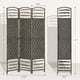 thumbnail image 2 of JWRWEFA 3 Panel Folding Room Divider Privacy Screen, Hand-Woven Wave Fiber Room Separator with Wood Frame, Freestanding Temporary Wall for Living Room Bedroom, Dark Gray, 2 of 11