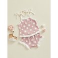 thumbnail image 3 of Suealasg Infant Girl Summer Outfits 2Pcs Baby Girl Beach Clothes Set Sleeveless Flower Print Cami Tops Elastic Waist Shorts Set 0-18 Months, 3 of 9