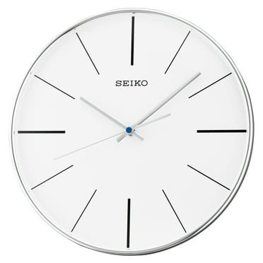 Seiko 11" Lenox Wall Clock, Round, Quartz, Analog, White QXA634ALH