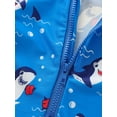 thumbnail image 5 of Bagilaanoe Toddler Baby Boys One-Piece Cartoon Print Long Sleeve Zipper Rashguard Swimwear 3M 6M 12M 24M 3T Kids Stand Collar Bathing Suit, 5 of 8