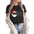 thumbnail image 3 of Abcnature Merry Christmas Tree T-Shirt Women's Cute Christmas Gnomies Graphic Tees Holiday Short Sleeve Tshirt Xmas Buffalo Plaid Red T-Shirt For Men Women T-Shirt Black,C XL, 3 of 6