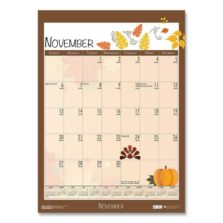 Recycled Zodiac Wall Calendar, Zodiac Artwork, 14 x 11, White/Multicolor Sheets, 12-Month (Jan to Dec): 2024