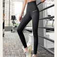 thumbnail image 3 of Mallas de compresión Macarena Pantalones capris de yoga de alto control de barr XL negro, 3 of 8