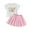 Pink, variant on Musuos Little Girls Summer Skirt Outfits 1-6 Years Letter Embroidery Short Sleeve Round Neck T-shirt with Tulle Mini A-Line Skirt Set