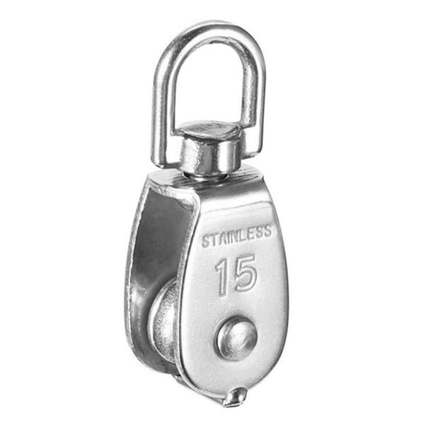 Polea Acero Inoxidable Giratoria 360 M15 Única Cuerda Elevación Rodamiento