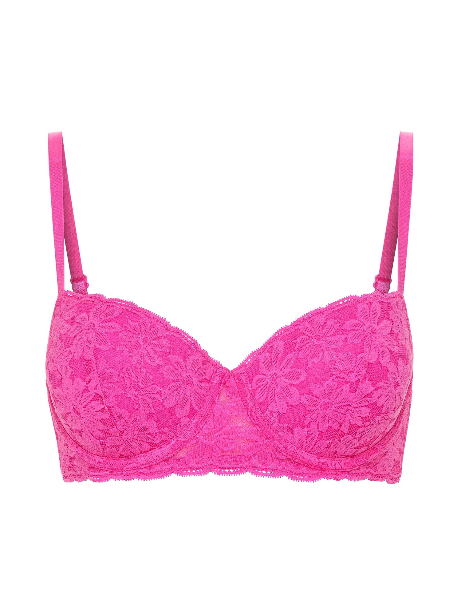 No Boundaries Women’s and Women’s Plus All-Over Lace Balconette Bra with Sugarcup™, Sizes 34B-40DD