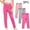 B, variant on Toddler Girls Leggings 3 Pack Soft Cotton High Waist Stretch Casual Kids Dance Pants Multicolor 2-8 T
