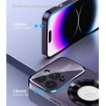 thumbnail image 3 of Magnetic for iPhone 14 Pro Case, Compatible with MagSafe, Built-in Camera Lens Protector, Logo View, Military Grade Drop Proof Phone Case Cover, Purple, 3 of 14