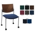 thumbnail image 3 of KFI Studios Evolve Stack Chair with Casters, Chocolate Wood Back, Black Vinyl Seat, 3 of 4