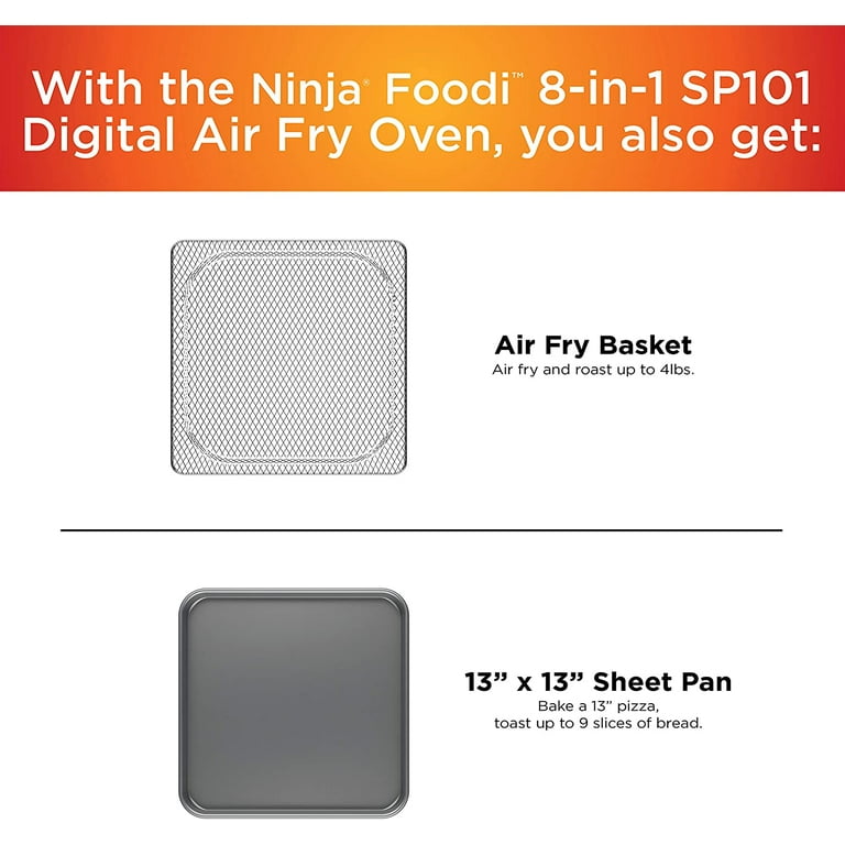 Ninja SP201 Digital Air Fry Pro Countertop 8-in-1 Oven with Extended  Height, XL Capacity, Flip Up & Away Capability for Storage Space, with Air  Fry