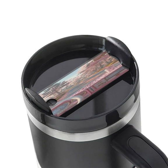 Hirioo Vintage Pink Drive View for Stanley Cup Lid Nameplate Personalized Acrylic Nameplate Tumbler Lid Topper(30oz , 40oz)