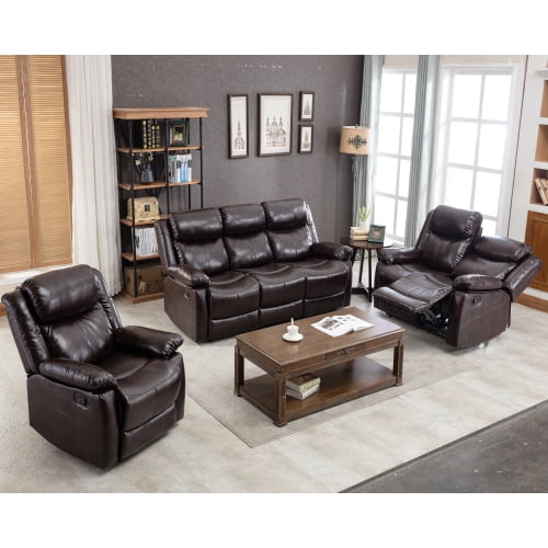 Recliner Leather Sofa Set Loveseat Couch 3+2+1 Seater Living Room Furniture 