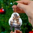 thumbnail image 1 of Christmas Snowman Globe Ornament Unique Festive Hanging Decoration for Holiday Tree, 1 of 4