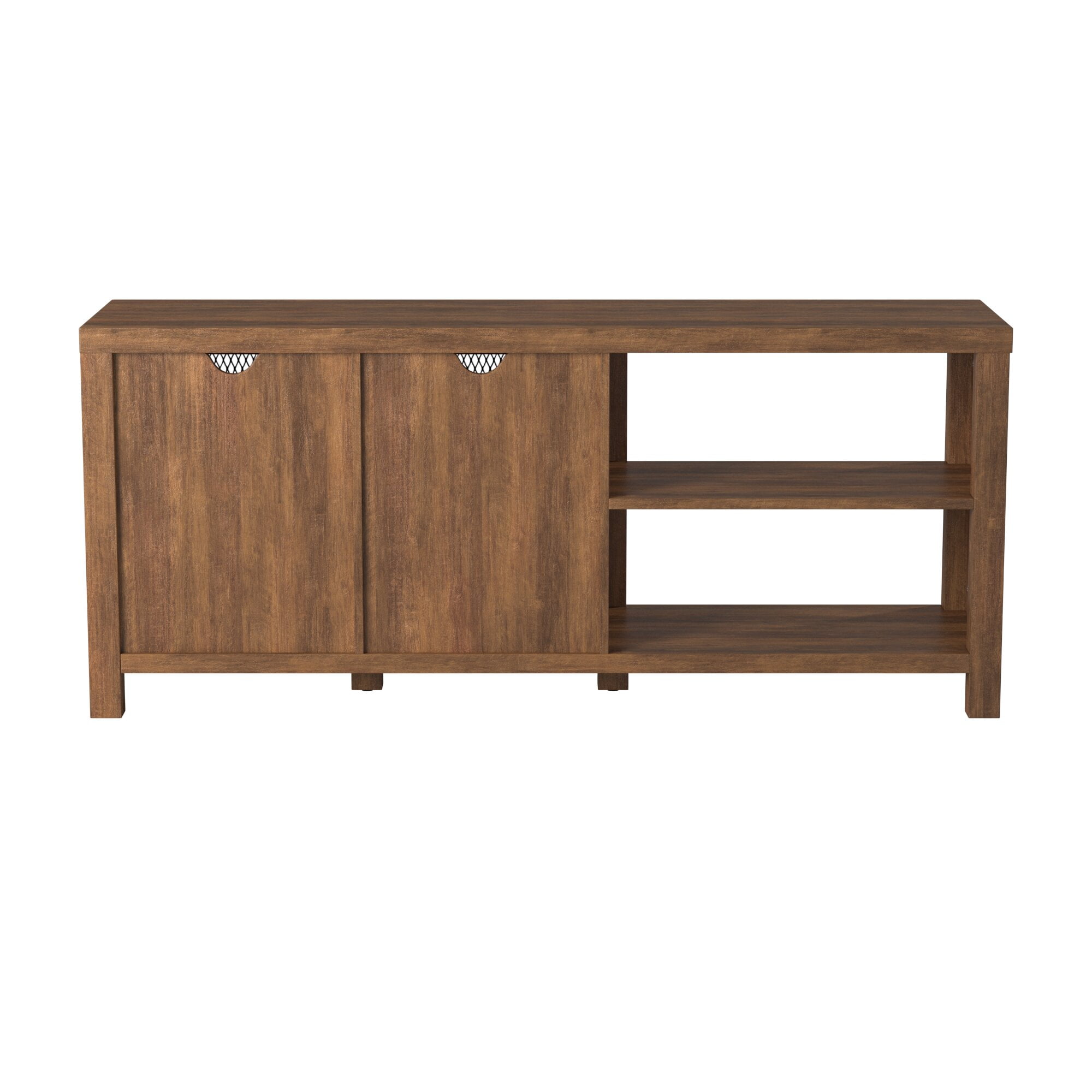 Farmhouse Metal Mesh Door TV Stand for TVs up to 65", Reclaimed Barnwood
