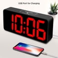 thumbnail image 4 of DreamSky Reloj despertador digital grande con números grandes para personas mayores y personas con discapacidad visual, relojes eléctricos de 9 pulgadas para dormitorio, pantalla gigante con brillo to, 4 of 5