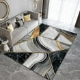 thumbnail image 3 of Black and White Marble Bedroom Rug, Gilded Geometric Lines Abstract Living Room Carpet, Non-Slip Rug Easy to Clean Fine Fluff Apply to Study Room Children's Room 3x4ft, 3 of 6