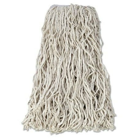 Pro Economy Mop Rubbermaid Commercial FGV11800WH00 12-Piece 24 oz. Economy Cut-End Cotton Wet Mop Head with 1 in. Band (White) ()