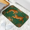 thumbnail image 6 of 1pc Two Tigers on Floral Absorbent Non-Slip Bathroom Thickened Flannel Rug Decor,Soft,Quick Drying,Suitable For Indoor/outdoor Use,Bathrooms,Bedrooms,Kitchens,Terrace,Laundry Rooms,16"x24", 6 of 9