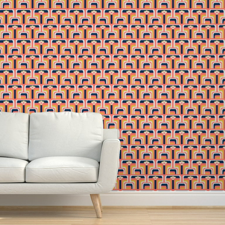 Bright Coral Colored Wallpaper
