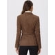 thumbnail image 4 of Blazer de gamuza sintética para mujer con cinturón de manga larga de un solo pecho Chaquetas de trabajo Outwear Coat Marrón Oscuro XS, 4 of 6