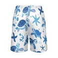 thumbnail image 3 of Men’s Sleep Shorts Relaxed Fit Lounge Pants with Pockets Mens Pajama Loungewear Home Wear Comfort Cute Turtles and Starfish Medium, 3 of 7