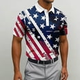 thumbnail image 2 of Men's 4th of July Graphic Polo Shirts Patriotic Independence Day Spring And Summer Casual Style Loose Fit Shirt With America Flag Design Print Blue 2XL, 2 of 4