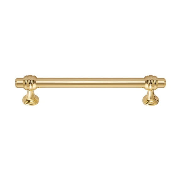 Utopia Alley 10pcs Athen Pull Handle - Decorative Cabinet Drop Pull Handles- Vintage Cabinet Hardware with Hand Finished Polished Gold - Metal Drawer Pull Handle, 5.0" Center to Center