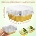 thumbnail image 2 of LOPYXBR 100 PCS Square Mini Cake Pans with Lids 4 Oz Mini Baking Pans with Lids Gold Cake Tins with Lids Aluminum Cupcake Pans with Lids Disposable Cupcake Tins with Lids for Bread Muffin Pudding, 2 of 7