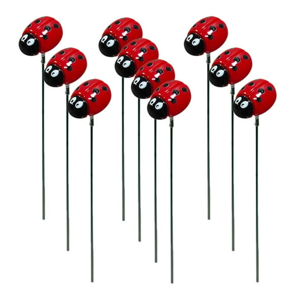 unbranded  10 Pcs Decorative Lawn Stakes Garden Ornaments Ladybug for outside