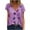 Purple, variant on Ichuanyi Womens Tops, Fashion Woman V-Neck Summer Short Sleeve Butterfly Prints Tops Loose T-Shirt