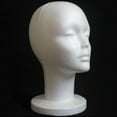 thumbnail image 3 of Female Styrofoam Mannequin Manikin Head Model Foam Wig Hair Glasses Display, 3 of 5