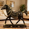 thumbnail image 3 of Resin Running Horse Sculpture Home Office Feng Shui Decor Wealth Luck Attraction Decorative Ornament Galloping Horse Figurine, 3 of 5
