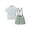 Green, variant on CARETOO Toddler Boy Clothes Suits Summer Formal Short Shirt Bowtie Suspender Shorts Cotton Fabric