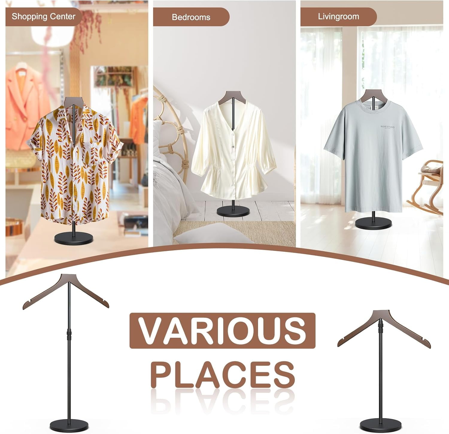 Shirt Display Stand, 18-34 Inch Height Adjustable Mannequin Torso Stand Dress Form for Vendors Shop, T Shirt Display Jacket Coat Hanger Steaming Clothes Holder