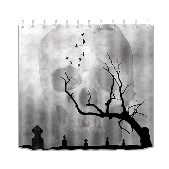 Clearance Halloween Supplies Under $12 Happy Halloween Polyester Fabric Shower Curtain, Bathroom Shower Curtain Holiday Atmosphere