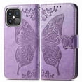 thumbnail image 2 of Dteck Wallet Embossed Case For Apple iPhone 13 Pro, Magnetic [Built-in Credit Card Slots] Flip Folio PU Leather Cover Case with Flower Butterfly Pattern,lightpurple, 2 of 6