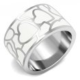 thumbnail image 1 of Anneau en Acier Inoxydable Poli Sans Placage avec Époxy, Blanc - Taille 7, 1 of 1