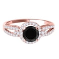 thumbnail image 2 of Aonejewelry 1.25 Ct. Halo Black Diamond Engagement Ring In 14k Rose Gold, 2 of 4