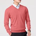 thumbnail image 6 of Zynviq Casual Sweater Men Red V Neck Solid Long Sleeve Pullover Oversized Sweaters Comfy Sweater for Men XXXL, 6 of 6