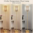 thumbnail image 4 of Floor Lamp for Living Room Farmhouse Rattan Floor lamp Modern Standing lamp with HandWorked Rattan Shade Tall Lamp with Foot Switch, 4 of 7