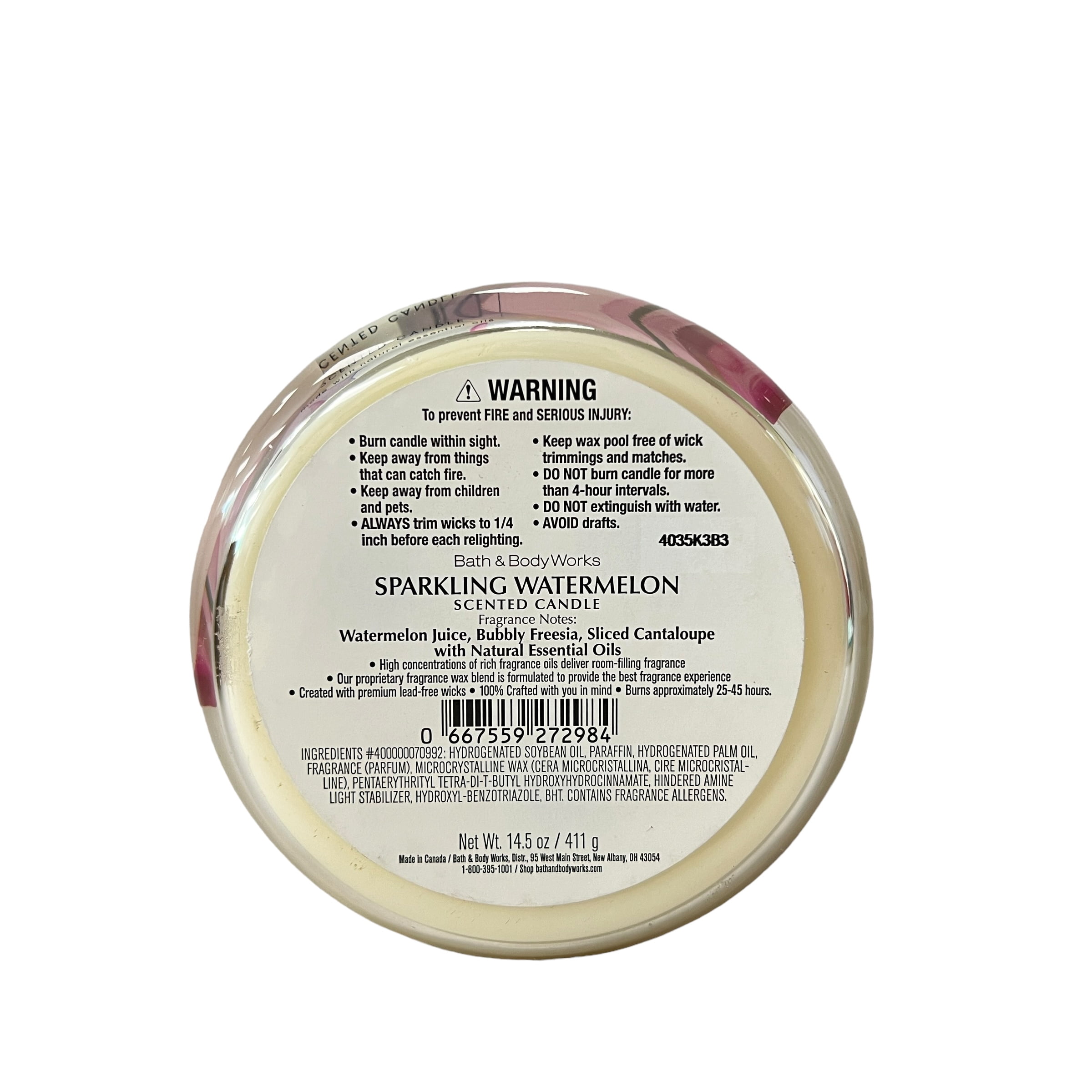 Bath & Body Works Sparkling Watermelon 3 Wick Scented Candle