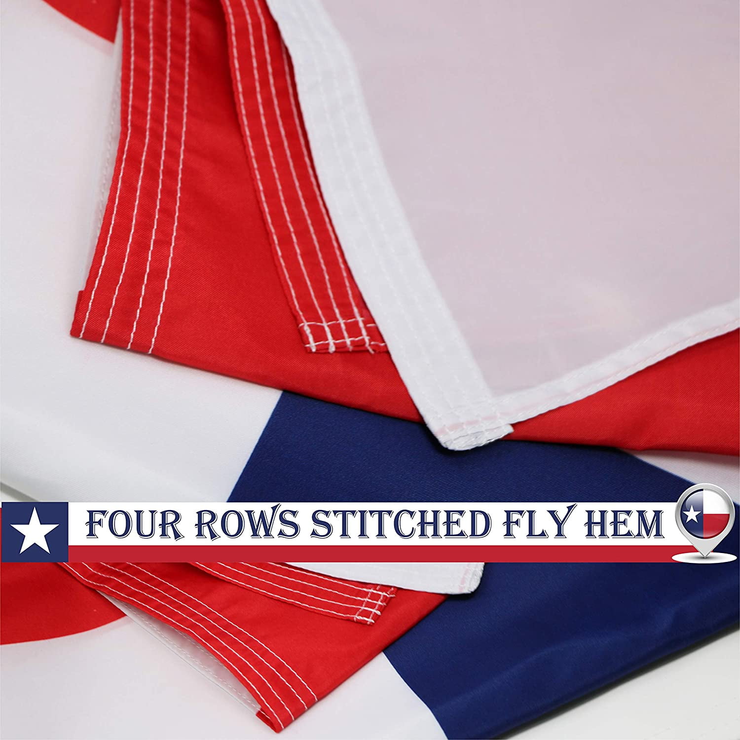 G128 Combo Pack: USA American Flag 3x5 Ft 150D Printed Stars & Texas State Flag 3x5 Ft 150D Printed